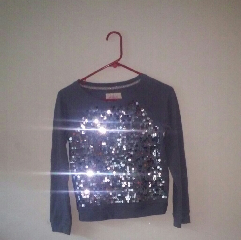 SO Light Grey Sweater With Silver Sequins